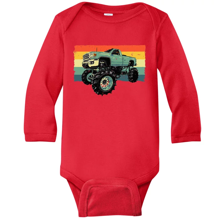 Cool Monster Truck Big Monster Trucks Baby Long Sleeve Bodysuit