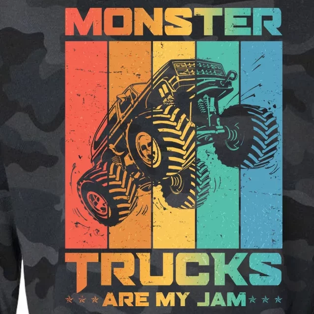 Cool Monster Trucks Are My Jam Cropped Pullover Crew