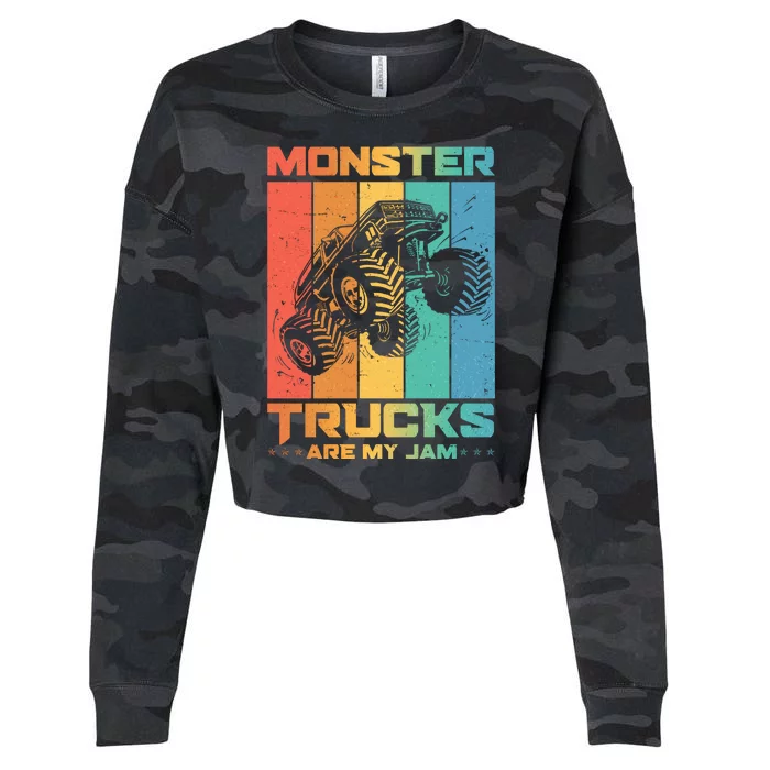 Cool Monster Trucks Are My Jam Cropped Pullover Crew