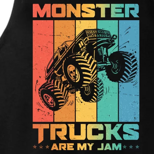 Cool Monster Trucks Are My Jam Ladies Tri-Blend Wicking Tank