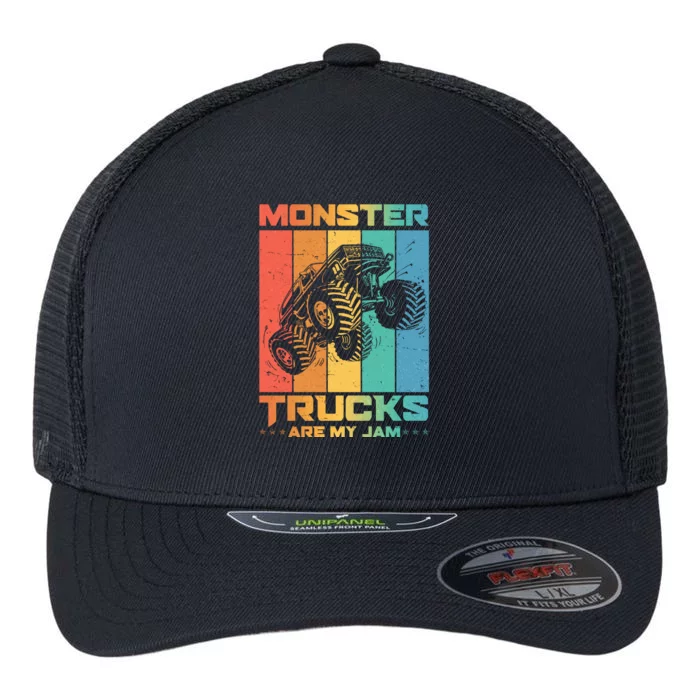 Cool Monster Trucks Are My Jam Flexfit Unipanel Trucker Cap