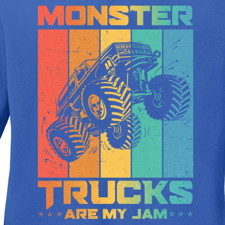 Cool Monster Trucks Are My Jam Ladies Long Sleeve Shirt