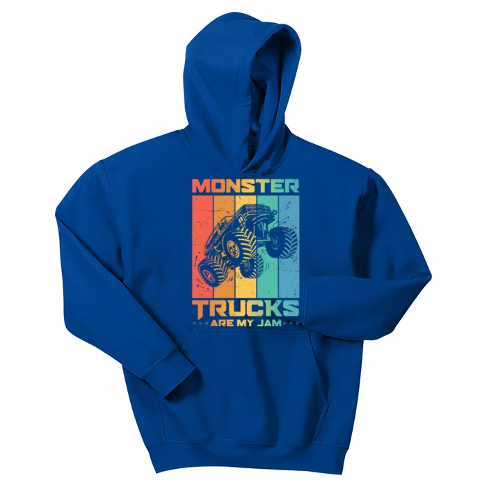 Cool Monster Trucks Are My Jam Kids Hoodie