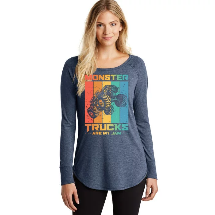 Cool Monster Trucks Are My Jam Women's Perfect Tri Tunic Long Sleeve Shirt