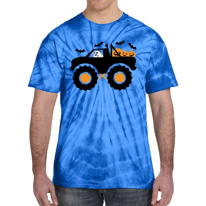 Cute Monster Truck Halloween Ghost Driving Truck Gift Tie-Dye T-Shirt