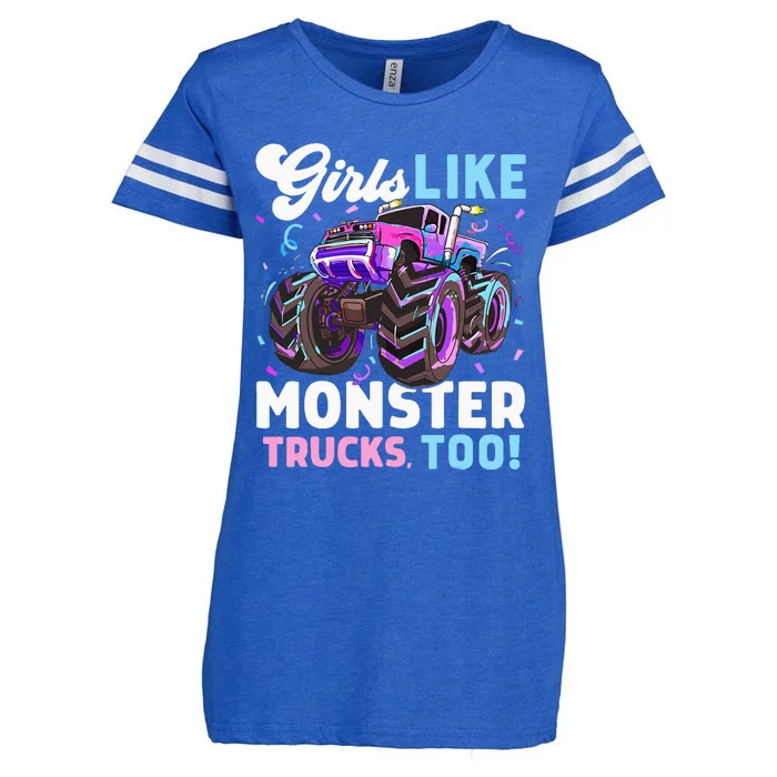 Cute Monster Truck Girls Like Monster Trucks Too Enza Ladies Jersey Football T-Shirt