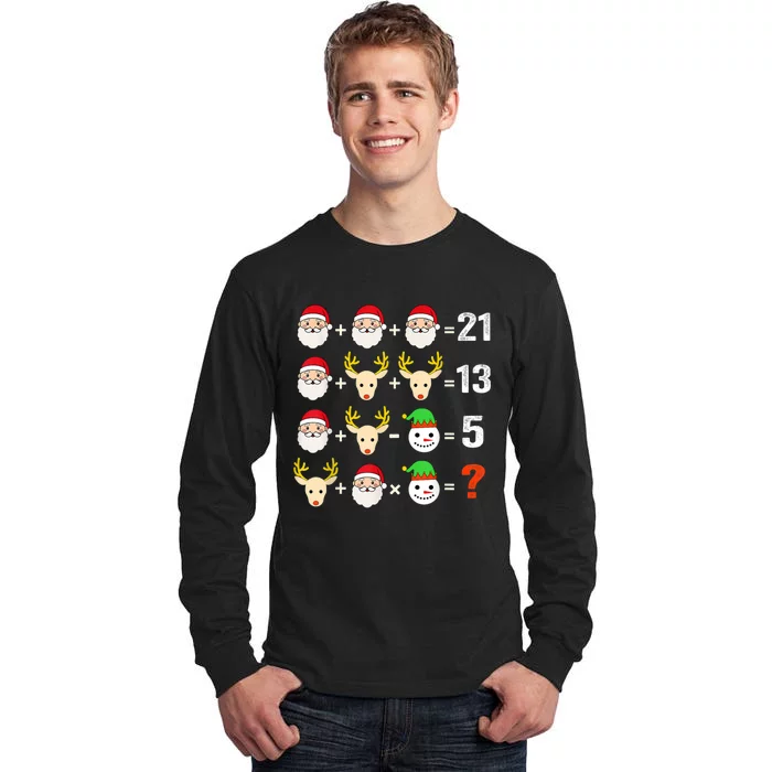 Christmas Math Teacher Funny Christmas Tall Long Sleeve T-Shirt