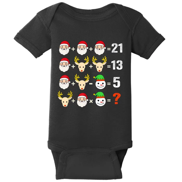 Christmas Math Teacher Funny Christmas Baby Bodysuit