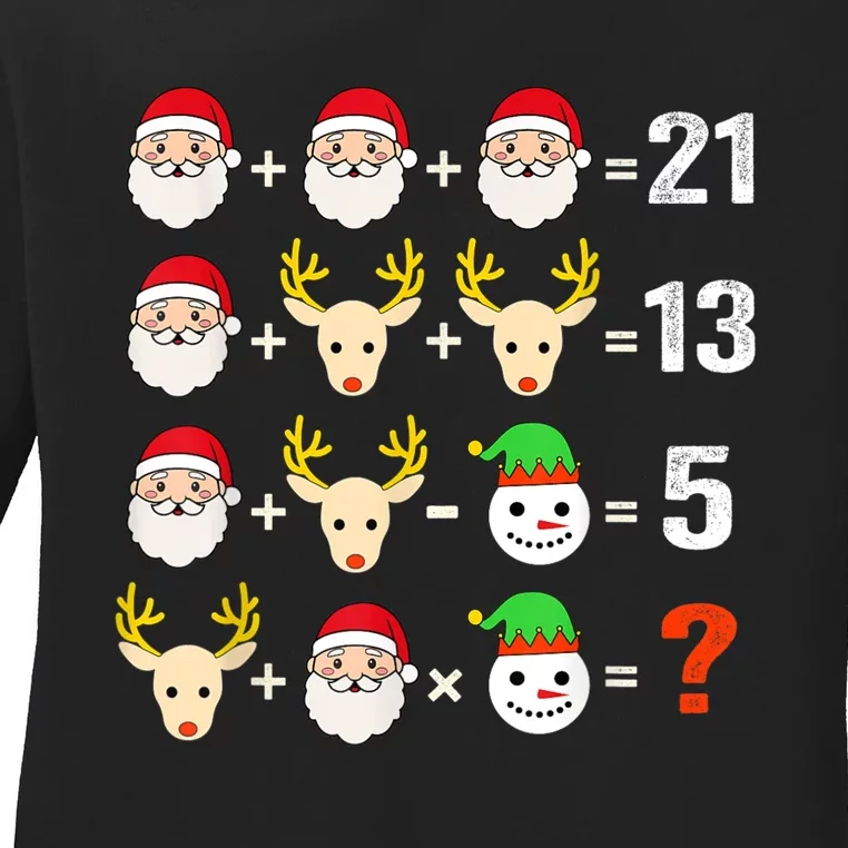 Christmas Math Teacher Funny Christmas Ladies Long Sleeve Shirt