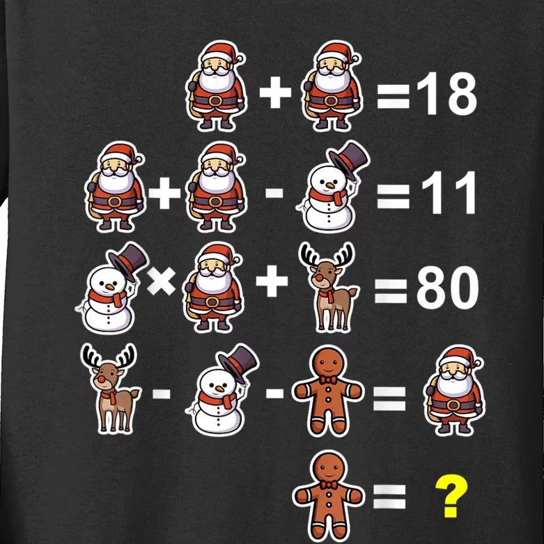 Christmas Math Teacher Funny Christmas Kids Long Sleeve Shirt