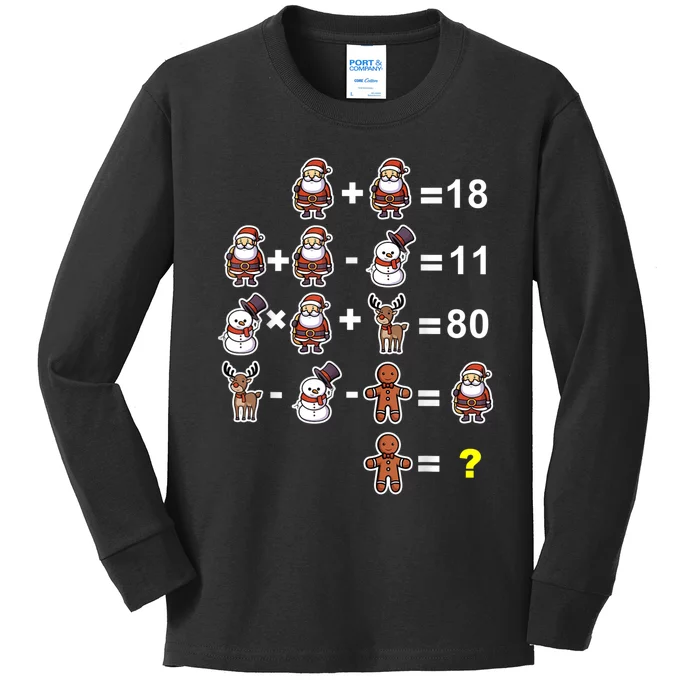 Christmas Math Teacher Funny Christmas Kids Long Sleeve Shirt