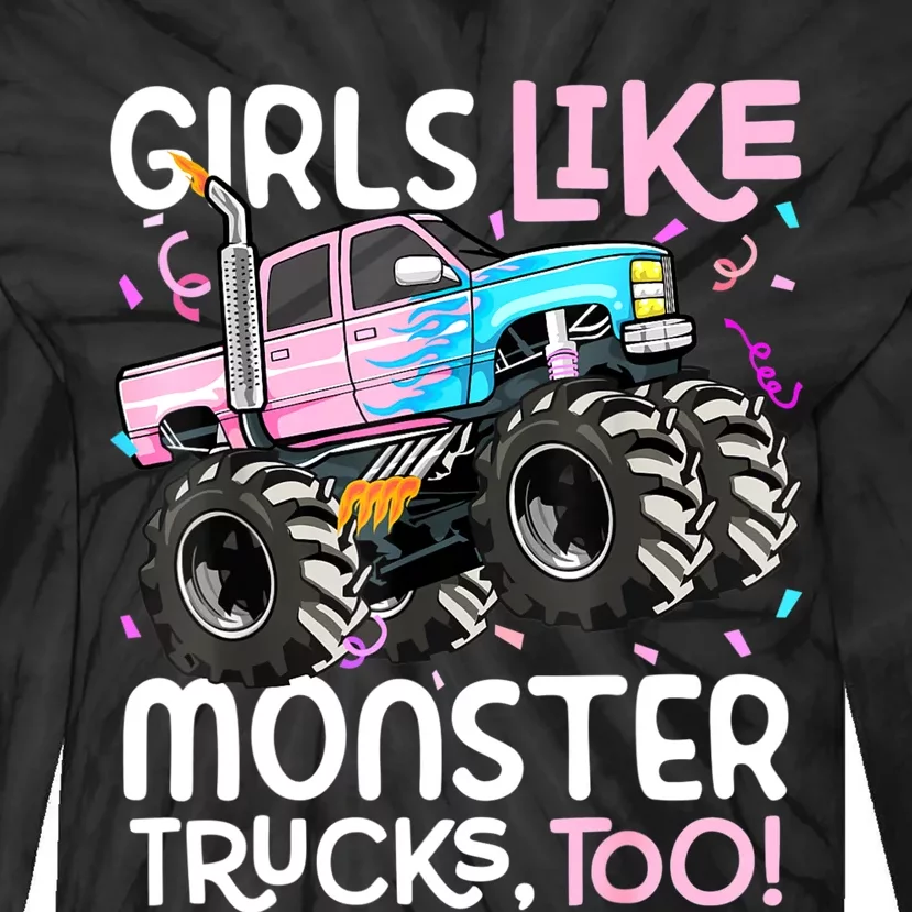 Cute Monster Truck Like Monster Trucks Too Tie-Dye Long Sleeve Shirt