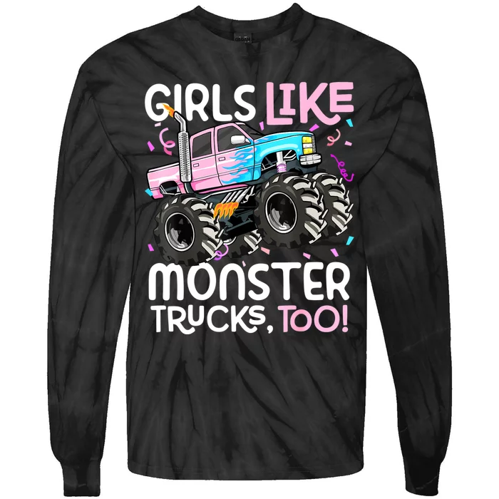 Cute Monster Truck Like Monster Trucks Too Tie-Dye Long Sleeve Shirt