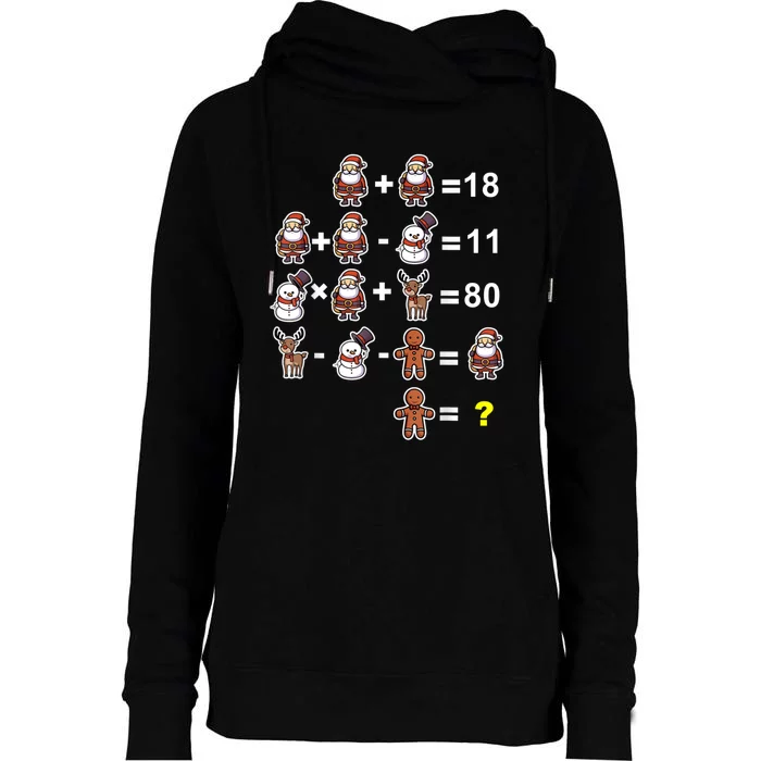 Christmas Math Teacher Funny Christmas Womens Funnel Neck Pullover Hood