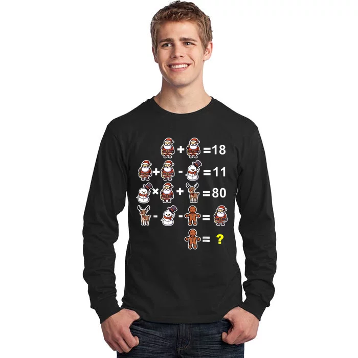 Christmas Math Teacher Funny Christmas Tall Long Sleeve T-Shirt