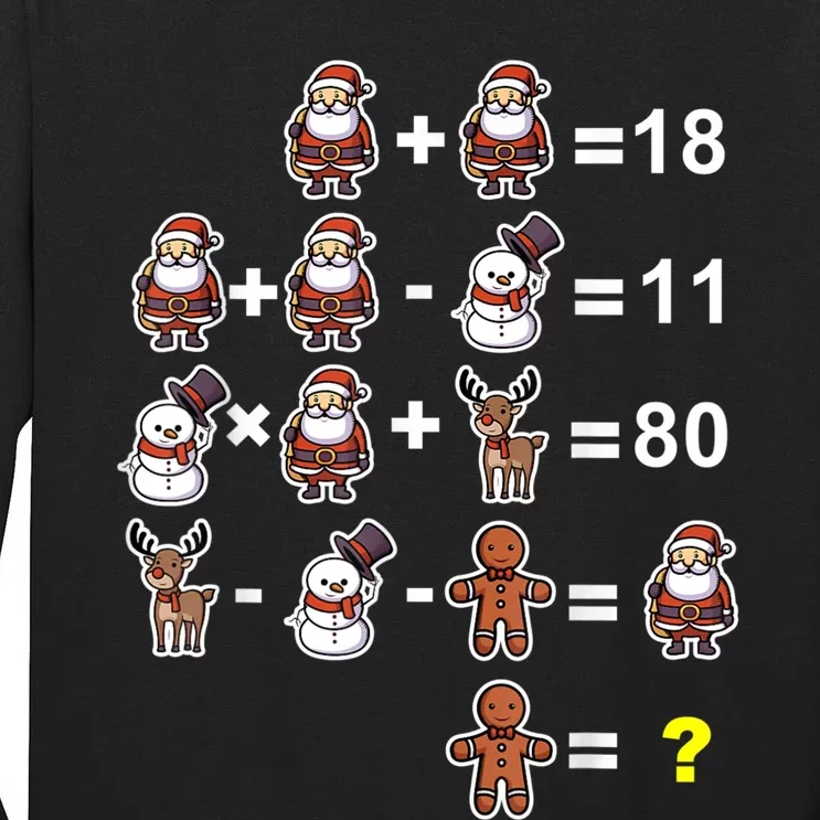 Christmas Math Teacher Funny Christmas Tall Long Sleeve T-Shirt