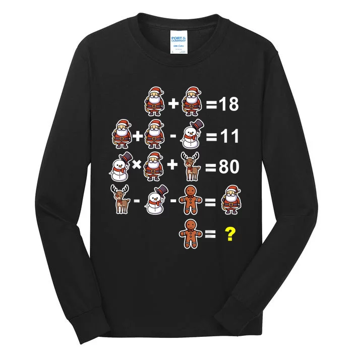 Christmas Math Teacher Funny Christmas Tall Long Sleeve T-Shirt