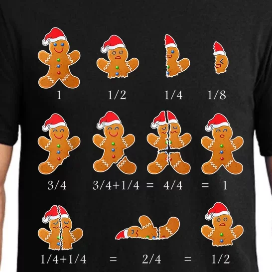 Christmas Math Teacher Equation Gingerbread With Santa Hat Pajama Set