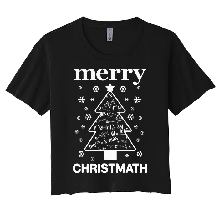 Christmas math teaching xmas math teacher math Christmas Women's Crop Top Tee