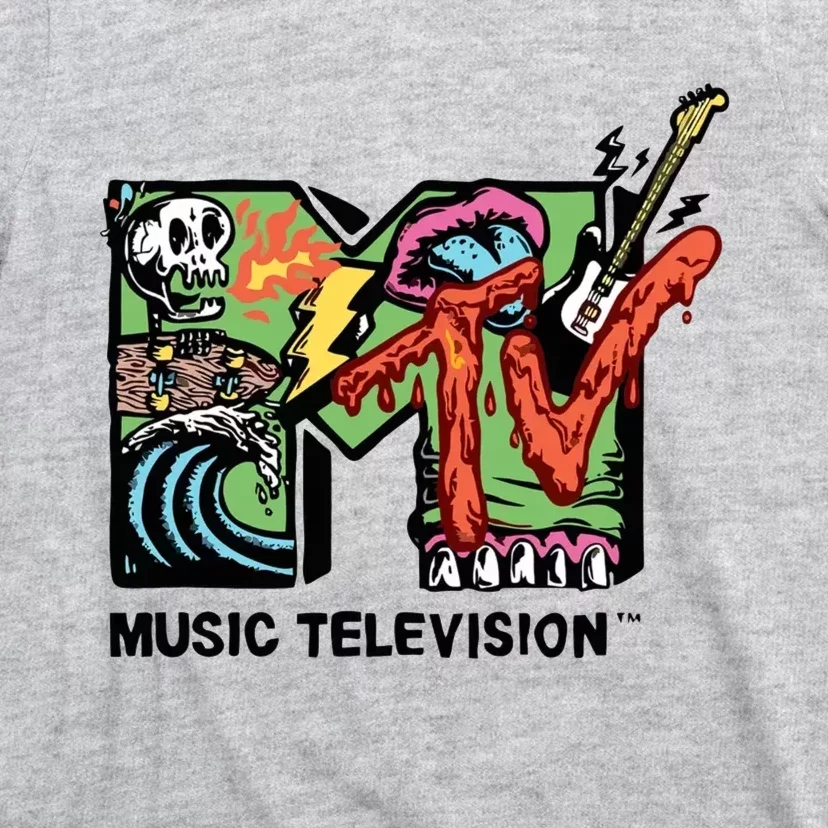 Classic Music Television 80s Retro Style Halloween Music Television Skeleton T-Shirt