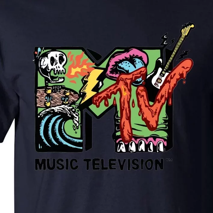 Classic Music Television 80s Retro Style Halloween Music Television Skeleton Tall T-Shirt