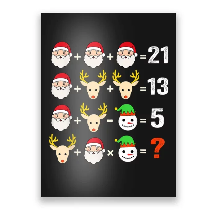 Christmas Math Teacher Funny Christmas Poster