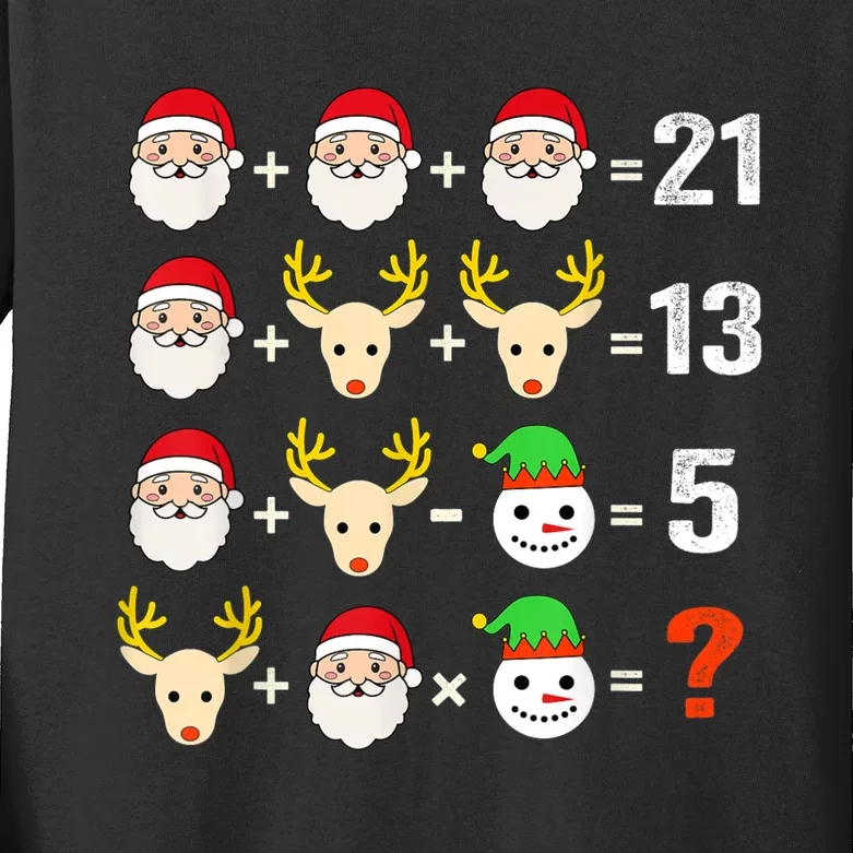 Christmas Math Teacher Funny Christmas Kids Long Sleeve Shirt