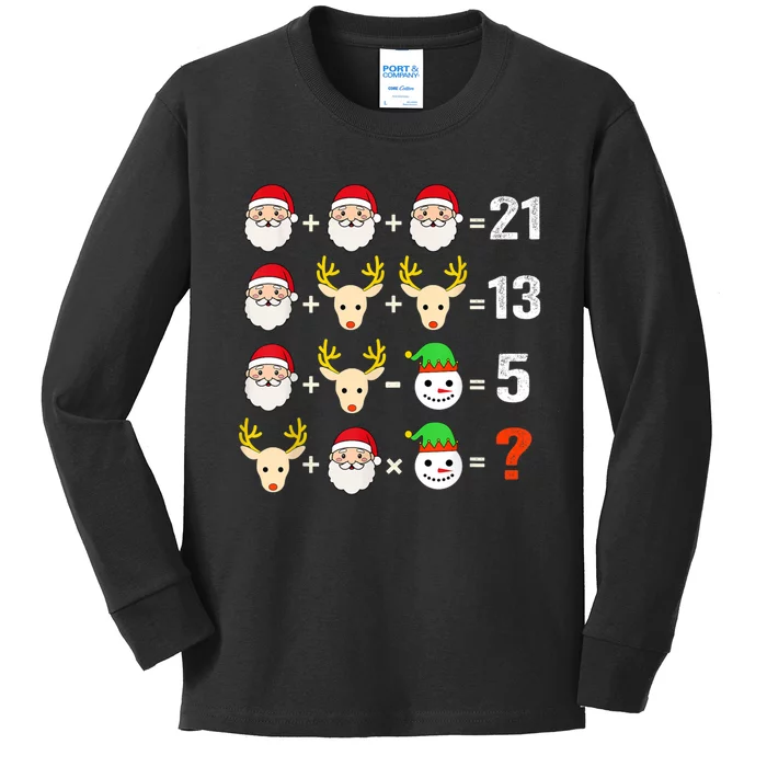 Christmas Math Teacher Funny Christmas Kids Long Sleeve Shirt