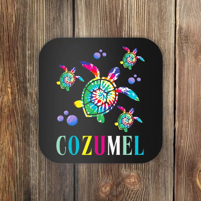 Cozumel Mexico Tie Dye Sea Turtle Coaster