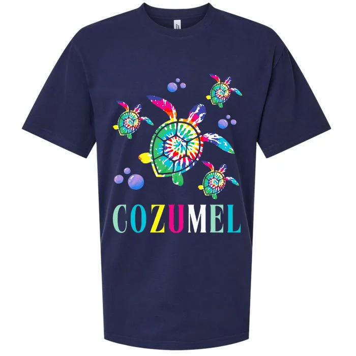 Cozumel Mexico Tie Dye Sea Turtle Sueded Cloud Jersey T-Shirt