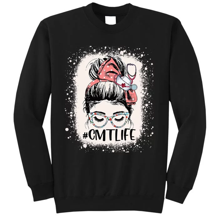 Certified Massage Therapist CMT Life Messy Bun Therapist Sweatshirt