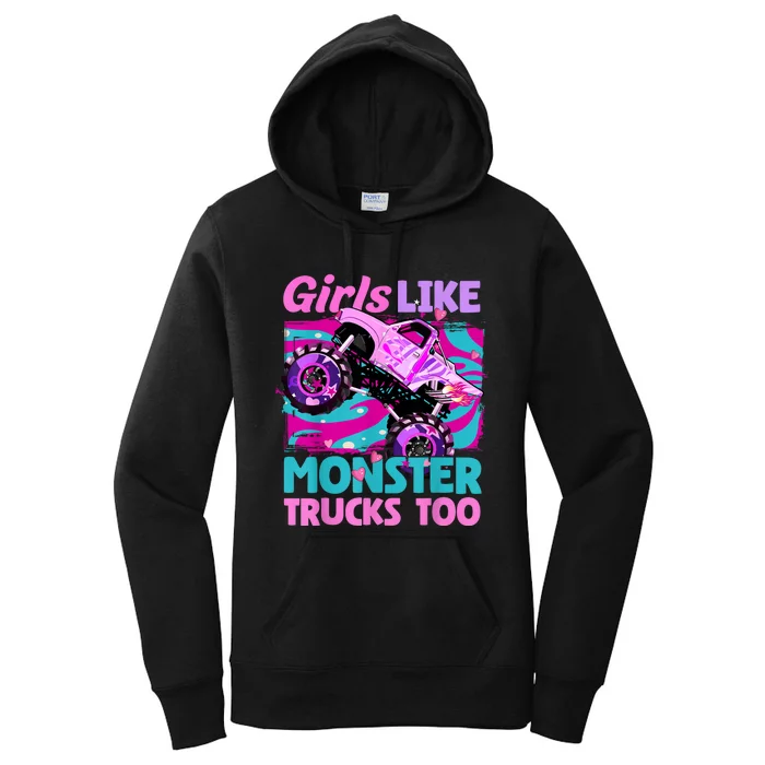 Cute Monster Truck Like Monster Trucks Too Funny Women's Pullover Hoodie