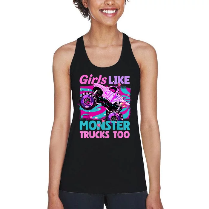 Cute Monster Truck Like Monster Trucks Too Funny Women's Racerback Tank