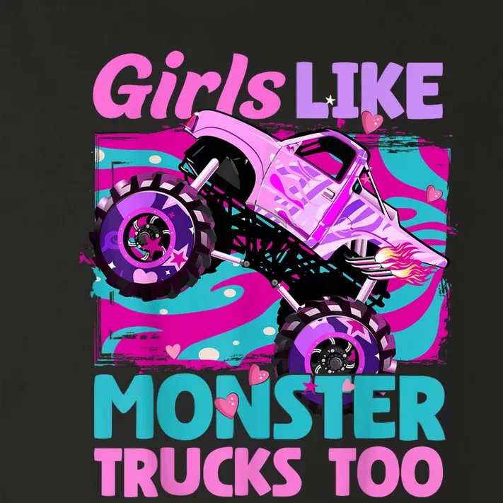 Cute Monster Truck Like Monster Trucks Too Funny Toddler Long Sleeve Shirt