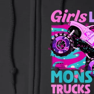 Cute Monster Truck Like Monster Trucks Too Funny Full Zip Hoodie