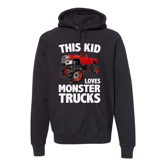 Cute Monster Truck For Boys Girls Monster Truck Lovers Premium Hoodie