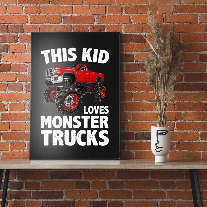 Cute Monster Truck For Boys Girls Monster Truck Lovers Poster