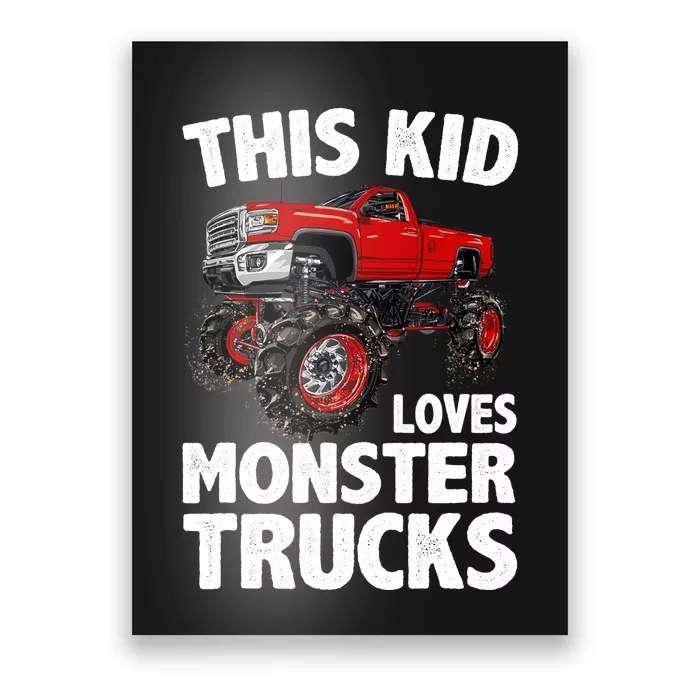 Cute Monster Truck For Boys Girls Monster Truck Lovers Poster