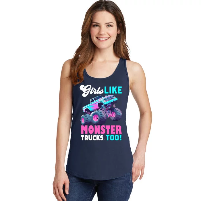 Cute Monster Truck Girl Like Monster Trucks Too Ladies Essential Tank