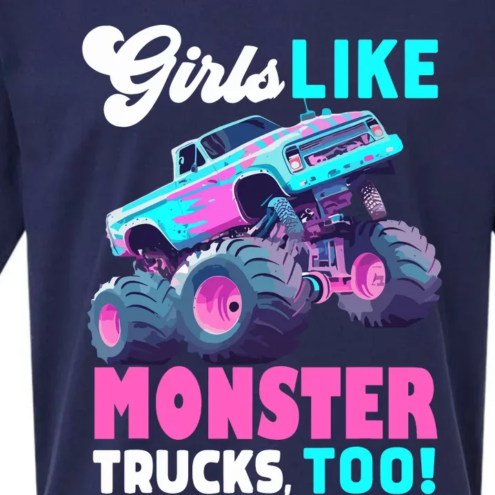 Cute Monster Truck Girl Like Monster Trucks Too Sueded Cloud Jersey T-Shirt