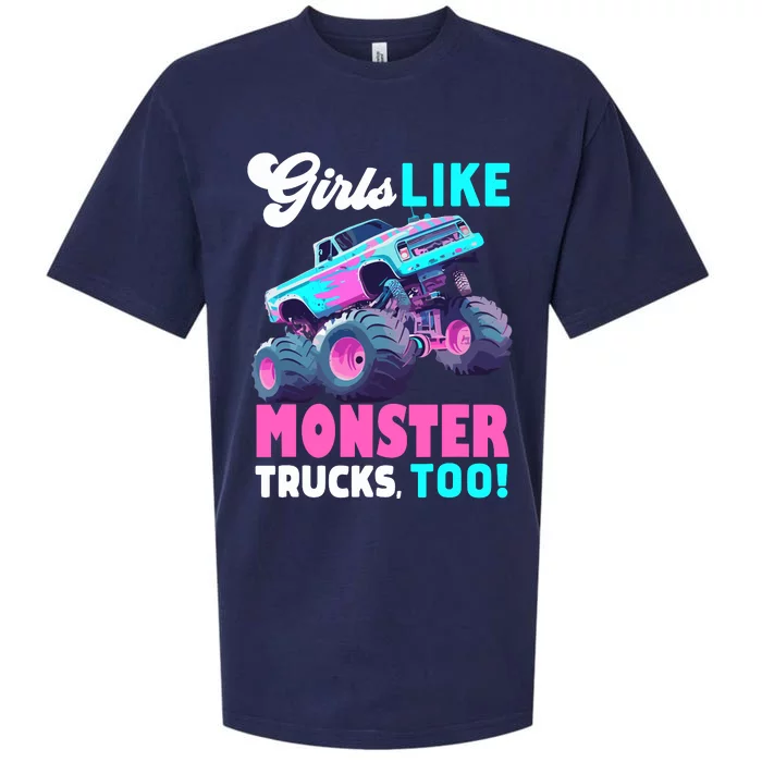 Cute Monster Truck Girl Like Monster Trucks Too Sueded Cloud Jersey T-Shirt