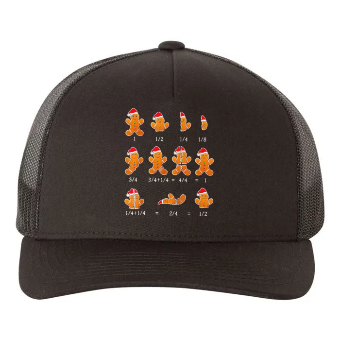 Christmas Math Teacher Fraction Gingerbread Cookie Santa Hat Yupoong Adult 5-Panel Trucker Hat