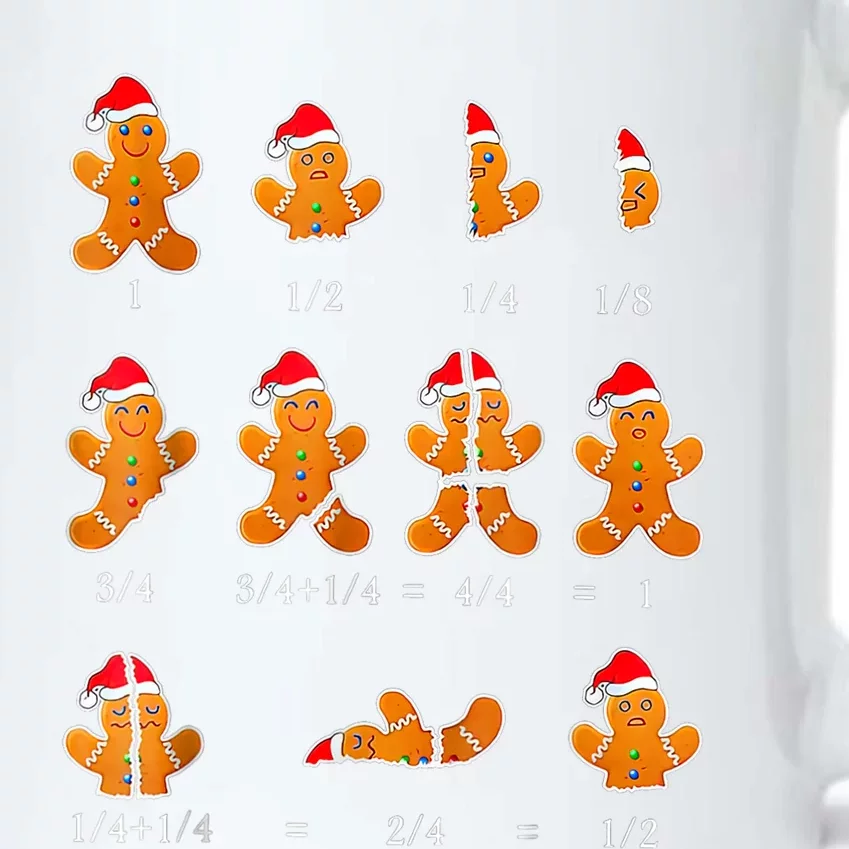 Christmas Math Teacher Fraction Gingerbread Cookie Santa Hat Black Color Changing Mug