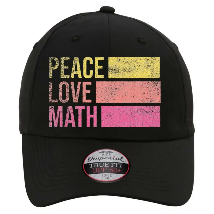 Cute Math Teacher Peace Love Math The Original Performance Cap