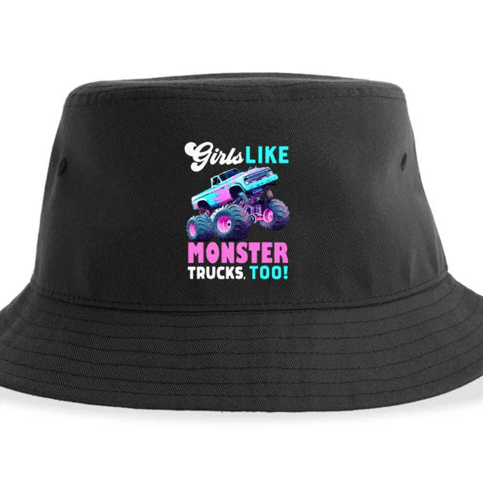 Cute Monster Truck Girls Like Monster Trucks Too Sustainable Bucket Hat