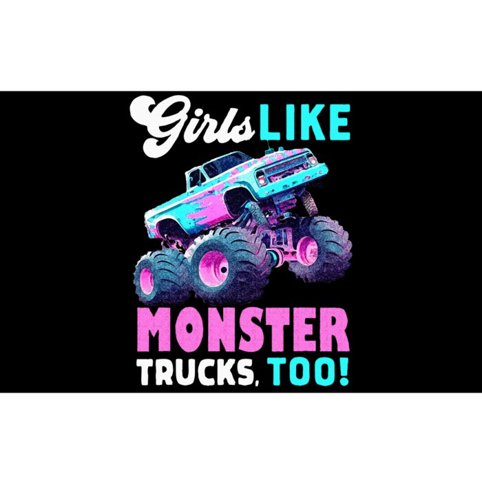 Cute Monster Truck Girls Like Monster Trucks Too Bumper Sticker