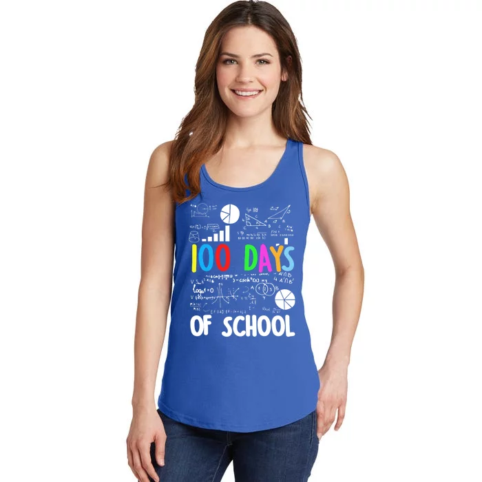 Cute Math Teacher 100 Days Of School Student Maths Class Funny Gift Ladies Essential Tank