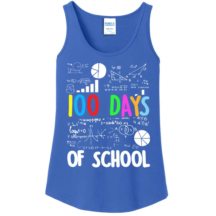 Cute Math Teacher 100 Days Of School Student Maths Class Funny Gift Ladies Essential Tank