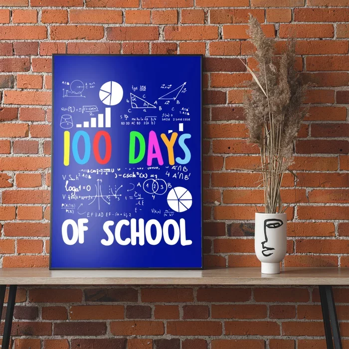 Cute Math Teacher 100 Days Of School Student Maths Class Funny Gift Poster