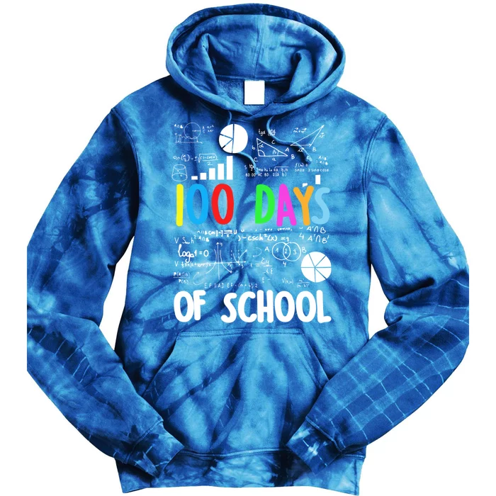 Cute Math Teacher 100 Days Of School Student Maths Class Funny Gift Tie Dye Hoodie